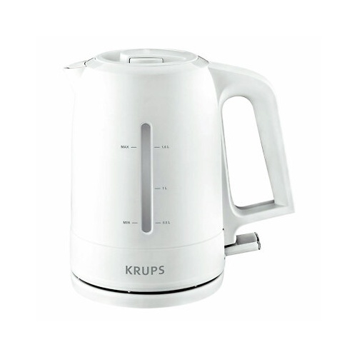 Grelnik vode Krups ProAroma BW 2441, 1,6 l, 2400 W, odstranljiv filter, 360° baza, bel