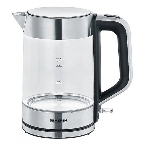 Grelnik vode Severin WK 3420, 1,7L, nerjaveče jeklo/črna
