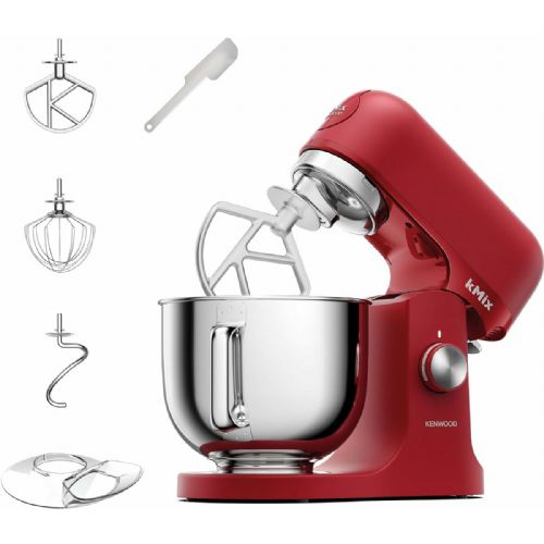 Kuhinjski robot Kenwood kMix KMX751ARD 1000 W, 5 l, kovinsko ohišje, rdeč, nastavki za stepanje in gnetenje