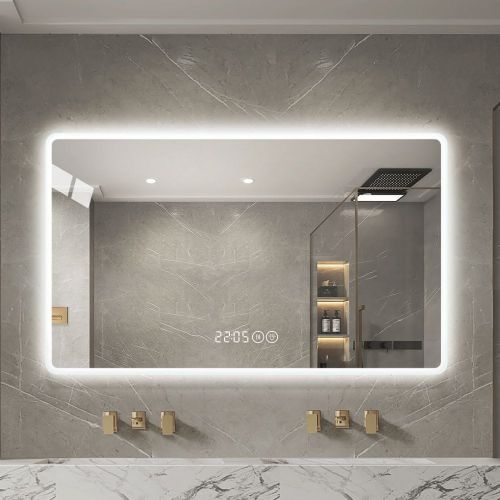 LED ogledalo S65C, 100x60cm, z uro in prikazom temperature