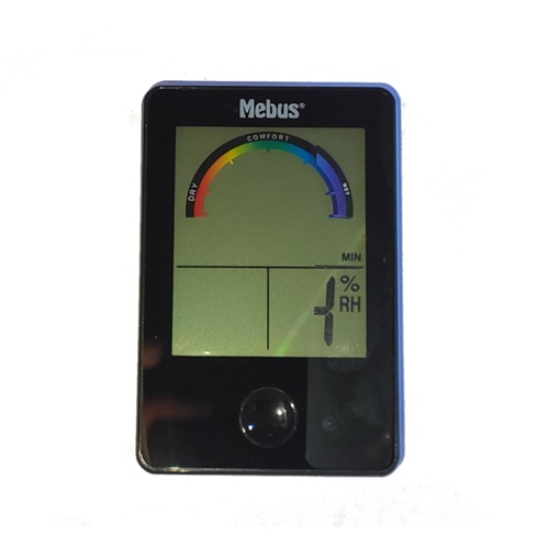 Termo/higrometer Mebus 40929, digitalni prikaz temperature in vlažnosti, indikator udobja, min./maks. pomnilnik, črne barve
