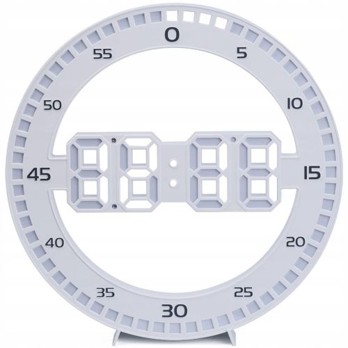 Moderna LED stenska ura in budilka termometer Verk USB 33cm bela