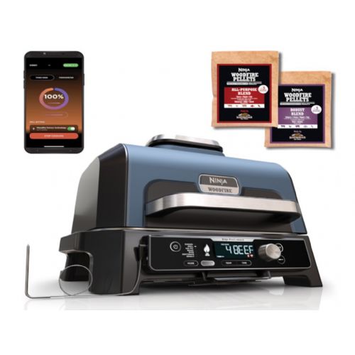Zunanji električni BBQ žar Ninja OG901EU Woodfire Pro Connect XL, pametna aplikacija, do 260 °C, IPX4