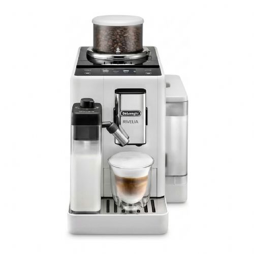 Kavni aparat DeLonghi Rivelia IZPIT 440,55 W, 19 barov, vgrajen mlinček, penilnik mleka, zaslon TFT, bela
