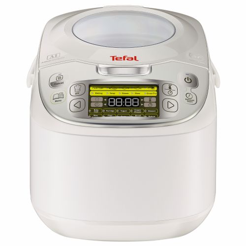 Cvrtnik Tefal RK8121 večnamenski, 45 v 1, LCD zaslon, teflonska prevleka, funkcija ohranjanja toplote, notranji lonec za pomivalni stroj, bel