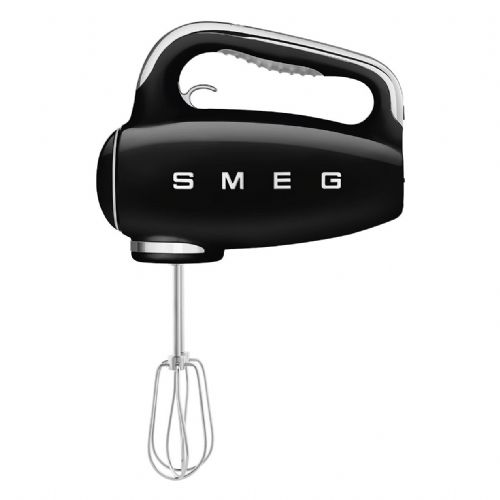 Ročni mešalnik SMEG HMF01BLEU v retro dizajnu iz 50-ih let, črne barve