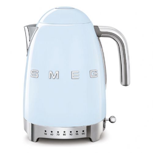 Grelnik vode Smeg KLF04PBEU, pastelno modra, 1,7 l, nastavljiva temperatura, nerjaveče jeklo, ohranjanje toplote