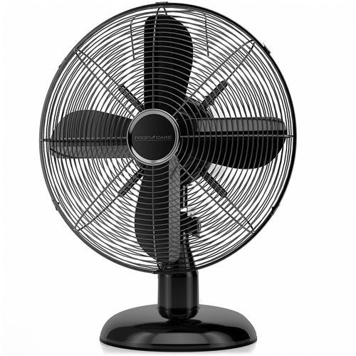 Ventilator ProfiCare PC-VL306M črne barve, 30 cm premer, kovinsko ohišje, oscilirajoč, 3 hitrosti