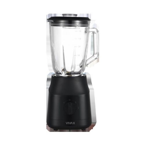 Mešalnik Vivax BL-601B, 600 W, 1,5 l stekleni vrč, 2 hitrosti + Pulse, drobljenje ledu, črne barve