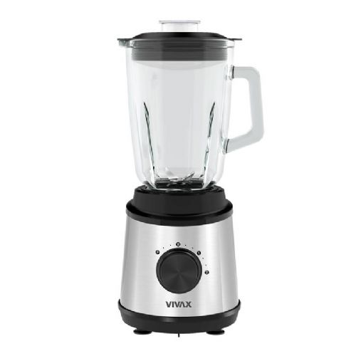 Mešalnik Vivax BL-800X, 800 W, 1,5 l stekleni vrč, 2 hitrosti + Pulse, drobljenje ledu, inox/črne barve