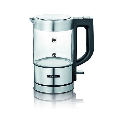 Grelnik vode Severin WK 3472 steklo/nerjaveče jeklo, 0,5 l, 1100 W, zaščita pred pregrevanjem, samodejni izklop