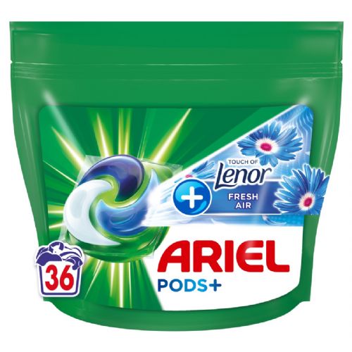 Kapsule za perilo Ariel All-in-1 Fresh Air + Touch of Lenor, hladno pranje, ECOCLIC embalaža, 36 kos