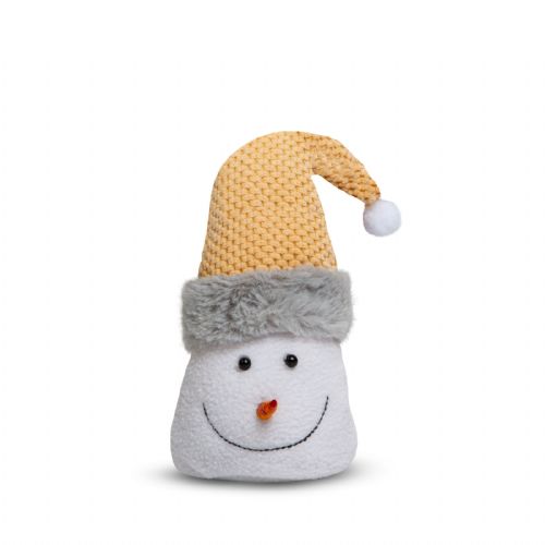 Božični snežak s bež kapo - 23 cm
