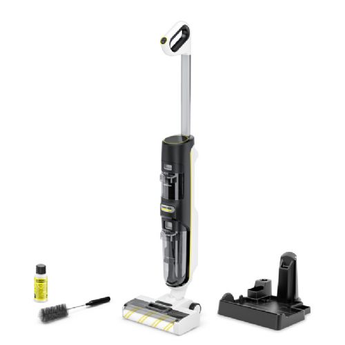 Pomivalec tal s sesalno funkcijo Karcher FCV 4, 3-v-1 Xtra!Clean, 45 min baterija, Hygienic!Spin tehnologija, črna