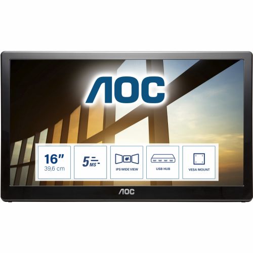 Monitor AOC I1659FWUX 39,6 cm (15,6''), 1920x1080 16:9 10ms USB Full HD črna