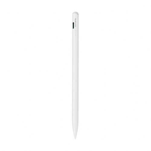 Pisalo (stylus) 4Smarts Stylus Pro za iPad, bele barve, nagibna občutljivost, hitro polnjenje USB-C, magnetna pritrditev