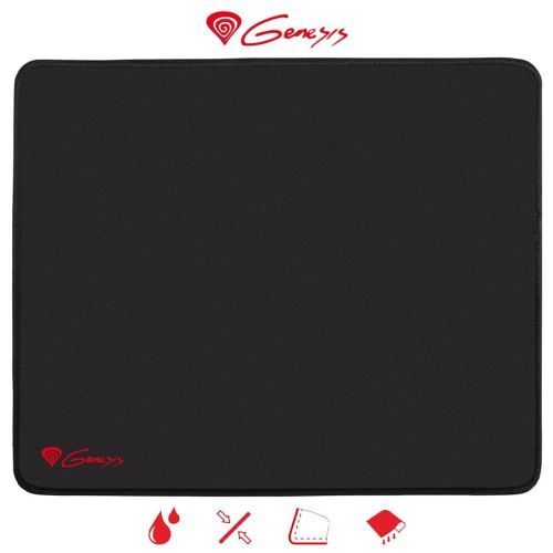 Gaming podloga CARBON 500 M LOGO GENESIS vodoodporna, zaščiteni robovi, 300X250mm, črna