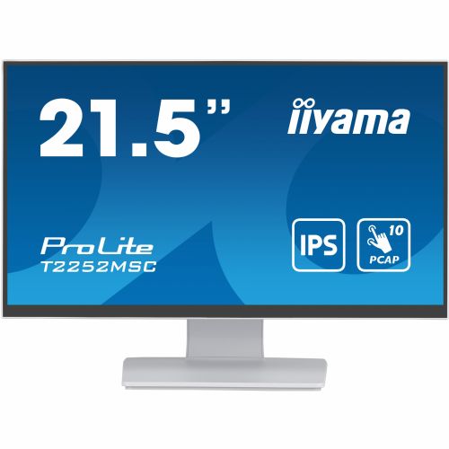 Monitor Iiyama ProLite T2252MSC-W2 54,6 cm (21,5"), 1920x1080 (FHD), 250cd/m2, 16:9 FHD IPS Touch 5ms HDMI DP zvočnik bel
