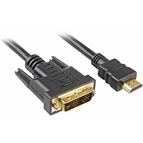 Adapter HDMI - DVI-D Sharkoon, 3m, črna
