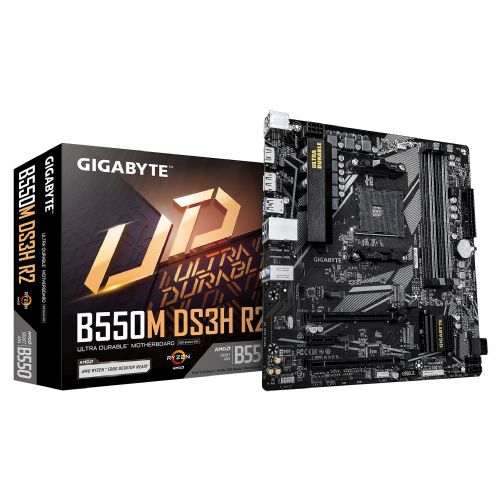 Osnovna plošča Gigabyte B550M DS3H R2, AM4, DDR4, micro ATX, 2x M.2, RAID