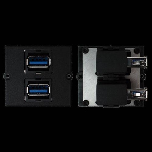 Okvir Bachmann 917059, 2× USB 3.0 A/A 90°, črne barve