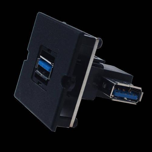 Okvir Bachmann 917122, 1× USB 3.0 90°, črne barve