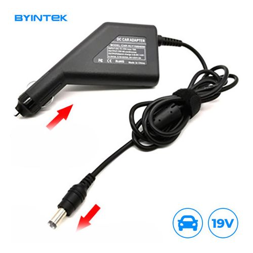BYINTEK avtomobilski polnilec za projektorje, DC 19V, kompatibilnost z BYINTEK projektorji U70 Pro / U50 Pro / U30 Pro / R15 / R17 / R19, + 3m podaljševalni kabel, črn