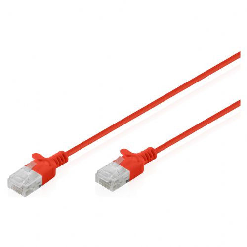 Tanek patch kabel CAT 6 U-UTP, 3 m, rdeč