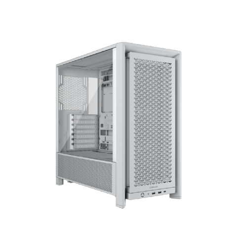 Računalniško ohišje Corsair FRAME 4000D, Midi ATX tower, kaljeno steklo, 3x ventilator, E-atx, bele barve