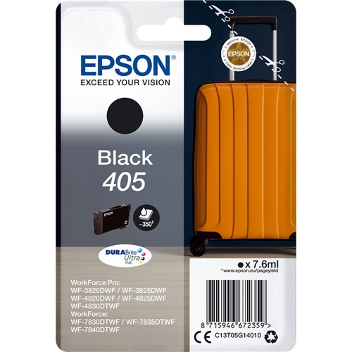 Črnilo za tiskalnik Epson 405 črno črnilo 7,6 ml, do 350 strani, za WorkForce in WorkForce Pro