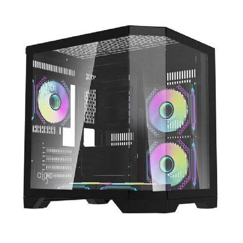 Darflash FT350 računalniško ohišje + 5 aRGB ventilatorjev (črno)