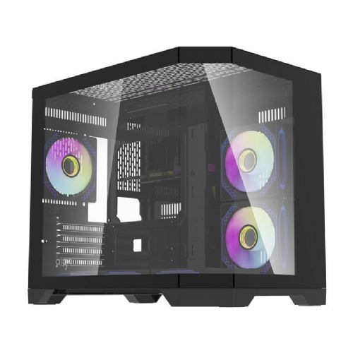Darflash FT418 računalniško ohišje + 6 aRGB ventilatorjev (črno)