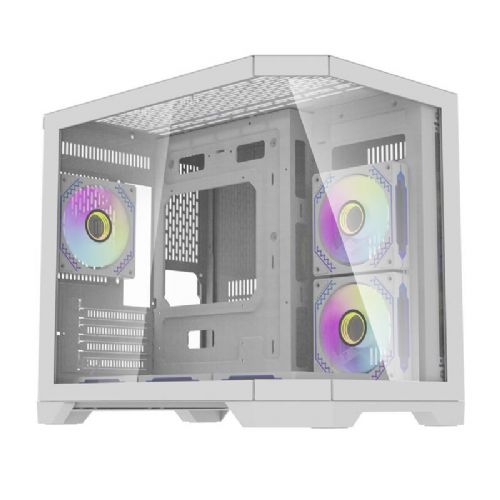 Darflash FT418 računalniško ohišje + 6 aRGB ventilatorjev (belo)