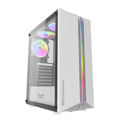 Računalniško ohišje Darkflash DK151 LED s 3 ventilatorji (belo)