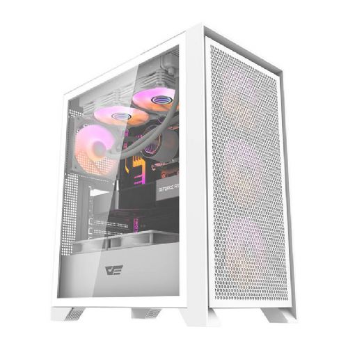 Računalniško ohišje Darkflash DRX70 MESH + 4 RGB ventilatorji (belo)