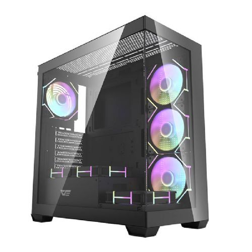 Darkflash DS900 računalniško ohišje (črno) + 7 ARGB ventilatorjev
