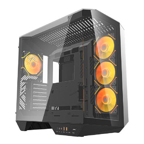 Računalniško ohišje Darkflash DY470  (črno) + 4 ventilatorji + GPU nosilec