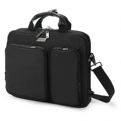 Torbica za prenosnik Dicota Slim Case SEVEN 12-14" črna, rPET, RFID zaščita, DICOTA Cushion, tanek profil