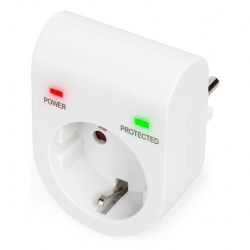 DIGITUS adapter za prenapetostno zaščito za stensko vtičnico, bel