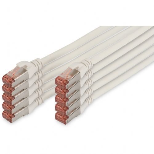 DIGITUS CAT 6 S/FTP patch kabel, 10 kosov, 1 m, bel