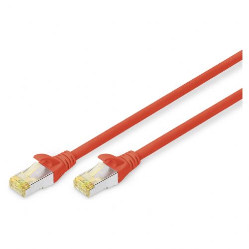 DIGITUS CAT 6A S/FTP patch kabel, 1 m, rdeč