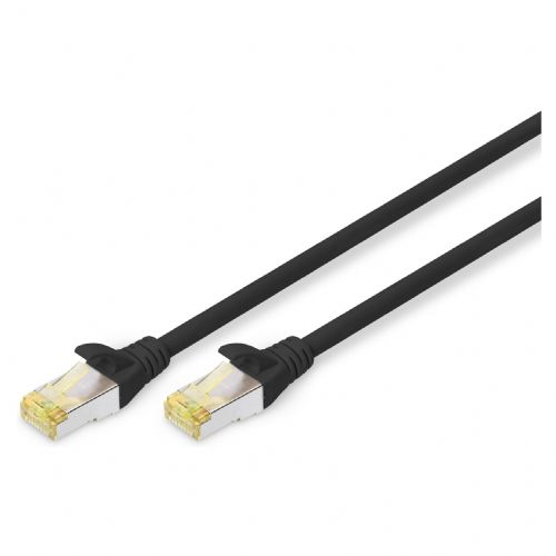 DIGITUS CAT 6A S/FTP patch kabel, 2 m, črn