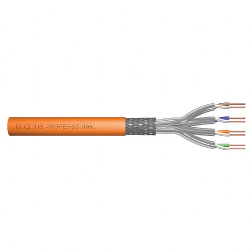 DIGITUS CAT.7 S/FTP instalacijski kabel. Simplex. 1000 m. Oranžen (dostava naprej)