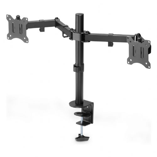 DIGITUS DA-90400 - Stojalo za 2 LCD zaslona - jeklo - mat črna - velikost zaslona: 38,1-81,3 cm (15"-32")