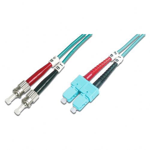 DIGITUS LWL patchkabel ST -> SC 2,00 m večmodni dupleksni OM3