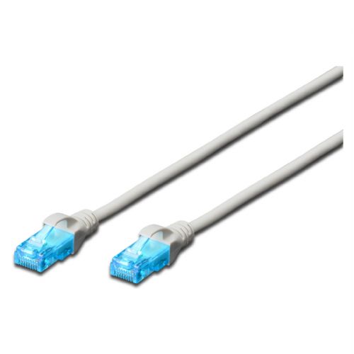 DIGITUS patch kabel Cat5e U/UTP 2xRJ45 3,0 m CCA siv z vzvodom, polietilenska vrečka