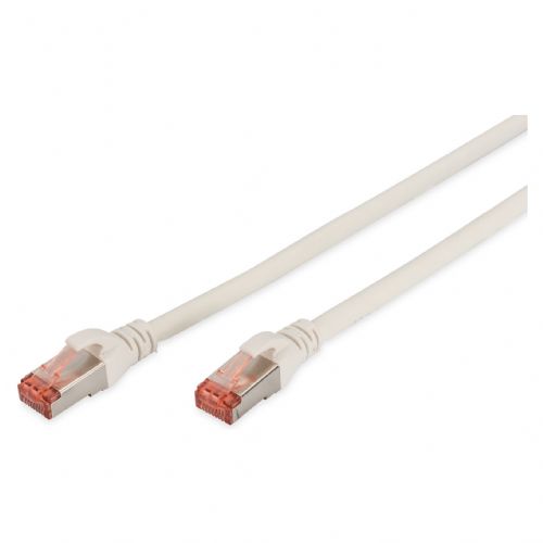 DIGITUS patch kabel Cat6 S/FTP 2xRJ45 0,5 m bel, zaščita ročice