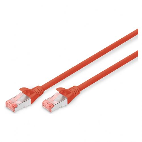DIGITUS patch kabel Cat6 S/FTP 2xRJ45 3,0 m rdeča ročica zaščitna vrečka