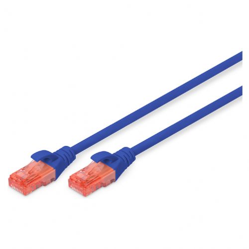 DIGITUS patch kabel Cat6 U/UTP 2xRJ45 1,0 m modra zaščitna ročica v polietilenski vrečki