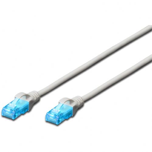 DIGITUS Patchkabel RJ45 U/UTP Cat5e 1.00m grau Polybeutel